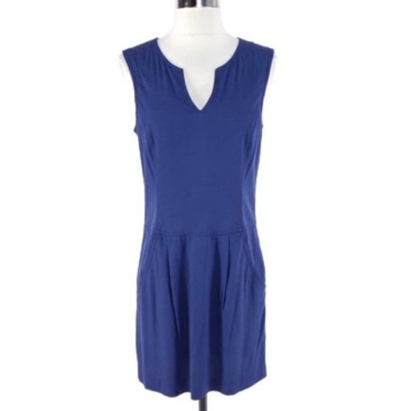 Theory Adalize Habitat Notch V Neck Pockets Shift Dress Size 2 Sleeveles… - Picture 1 of 11
